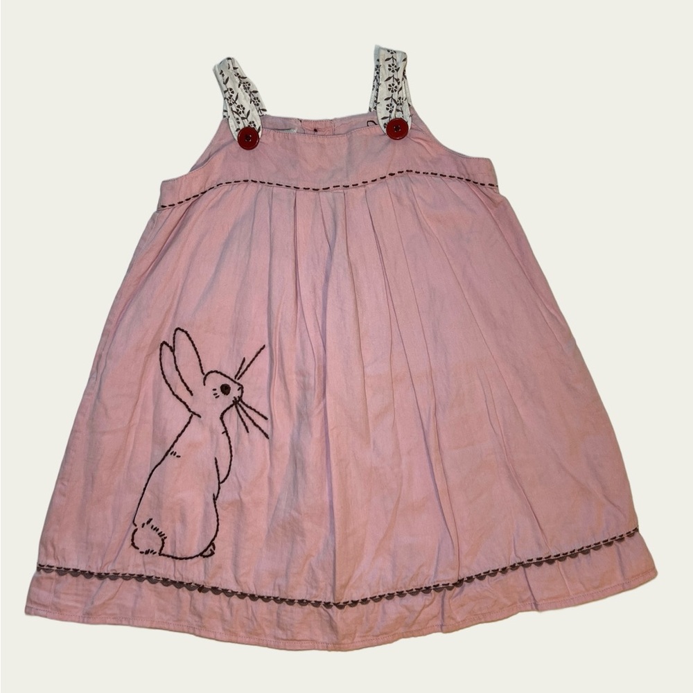 Belle & Boo Pink Bunny Embroidered Toddler Girl’s‎ Dress Size 2-3 yrs